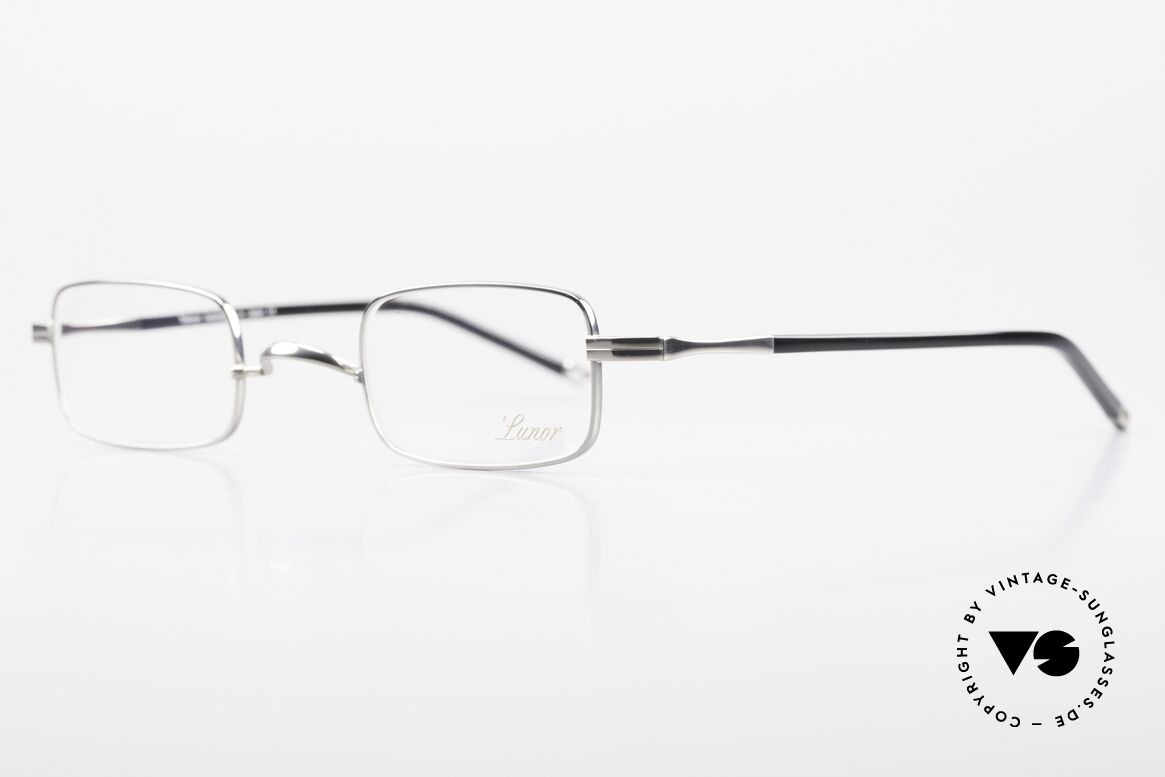 Lunor T3-E-AT PP Square Titan Frame Platinum, silver PP = PLATINUM PLATED frame with W-bridge, Made for Men