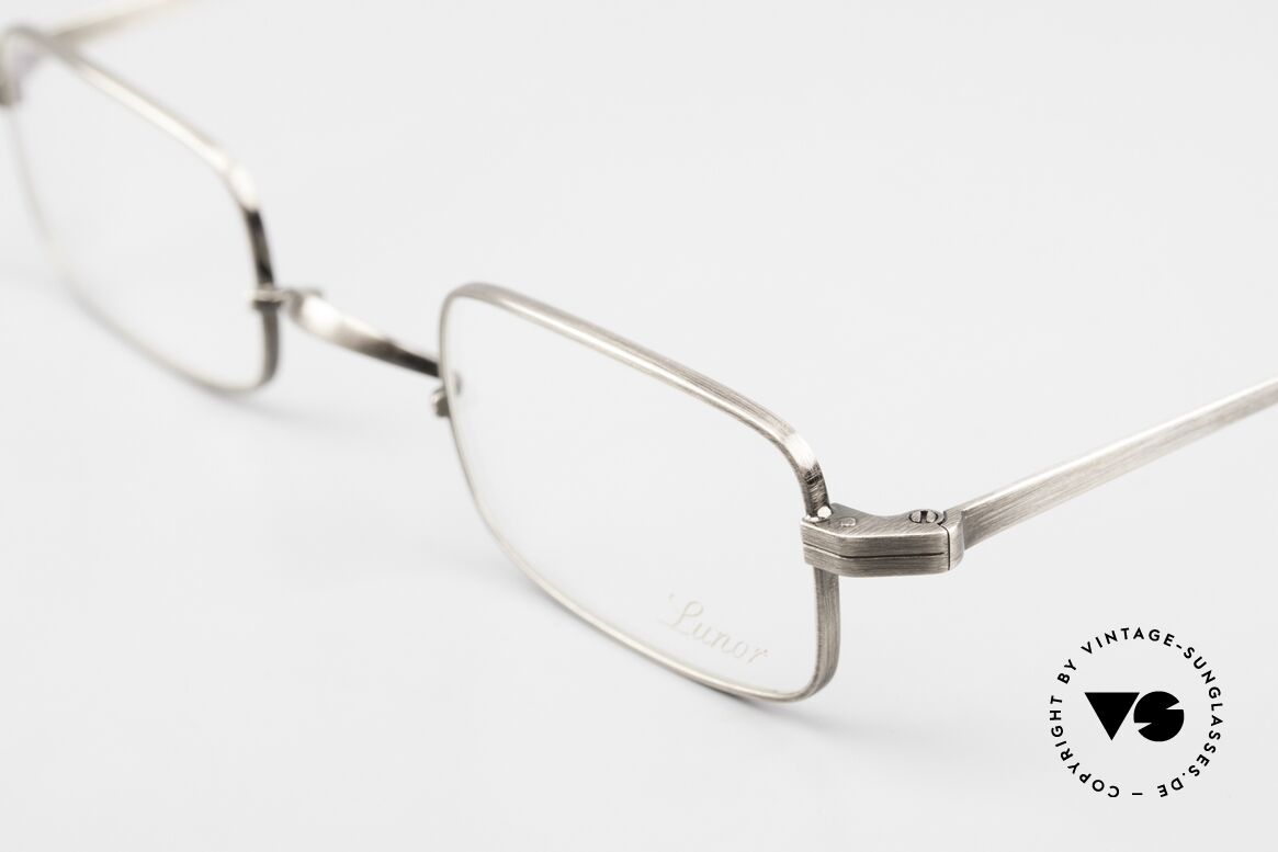 Lunor T3-E-MT AS Square Titan Frame Antique S, precious square model; reading glasses for gentlemen, Made for Men