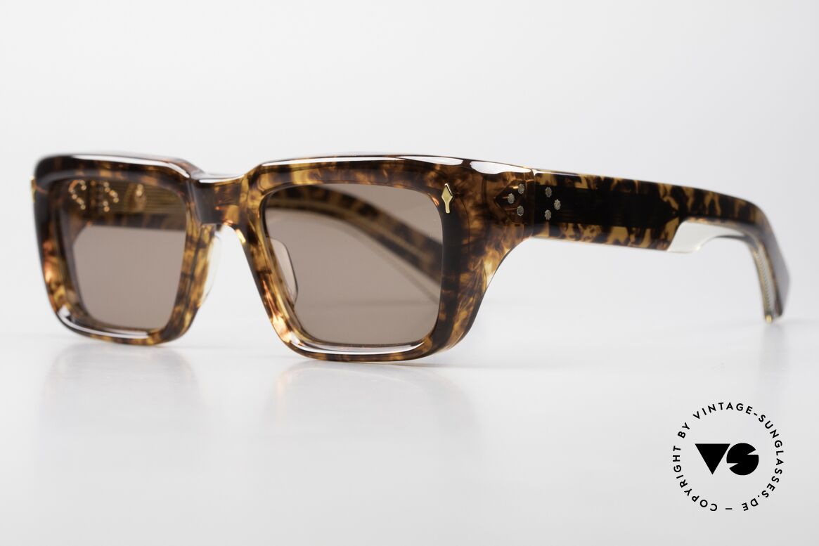 Jacques Marie Mage Walker Men's Sunglasses 60's Style, Argyle, Bronze, Dark Gold, LIMITED shades; 53-21, Made for Men