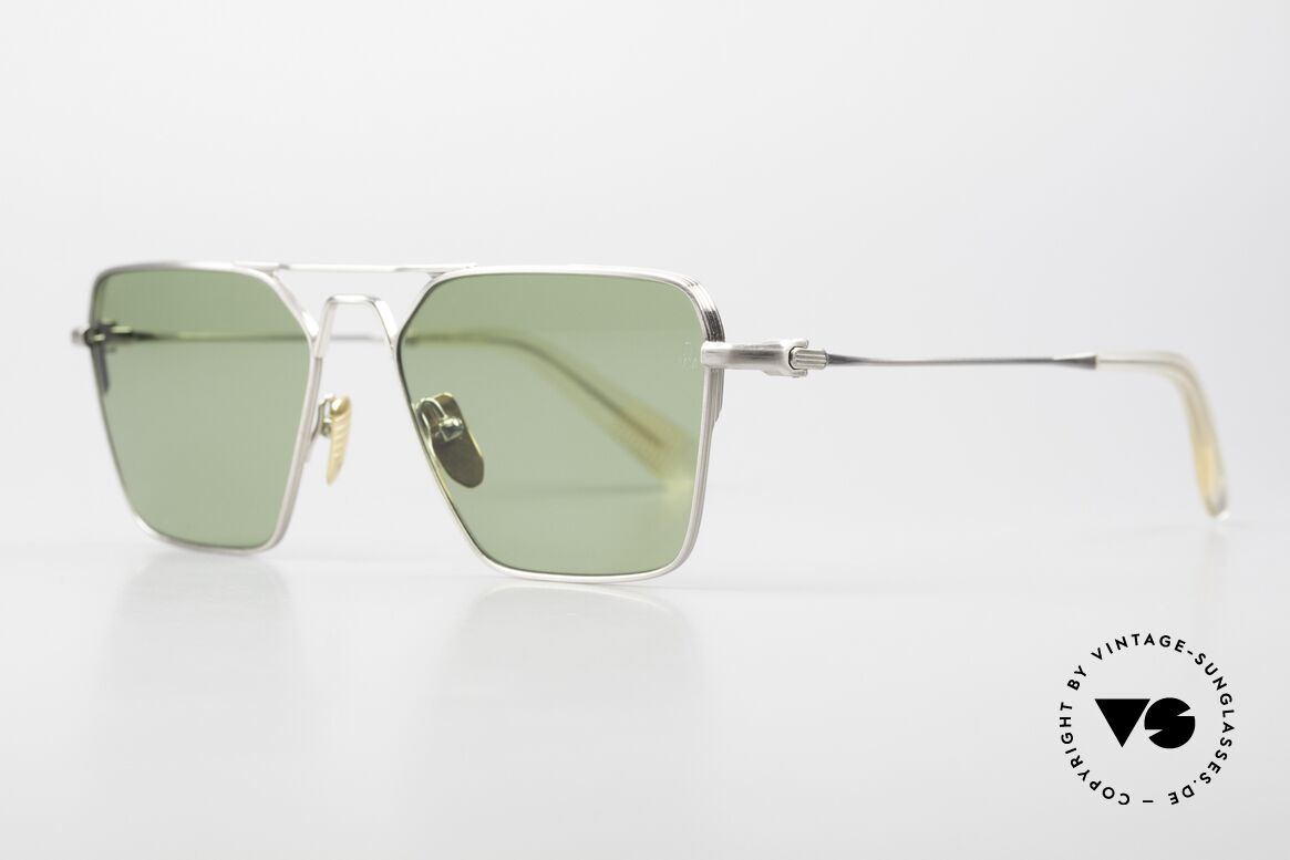 Jacques Marie Mage Omaha Titanium Shades For Men, Antique, Light Green, Matte Beige, Limited 56/17, Made for Men