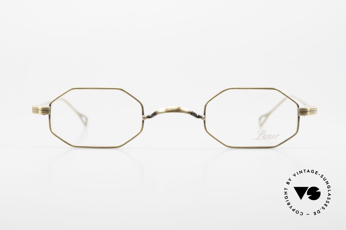 Lunor T4-E-MT AG Octagonal Frame Antique Gold, octagonal LUNOR eyeglassesof the Titan-MT Series, Made for Men and Women
