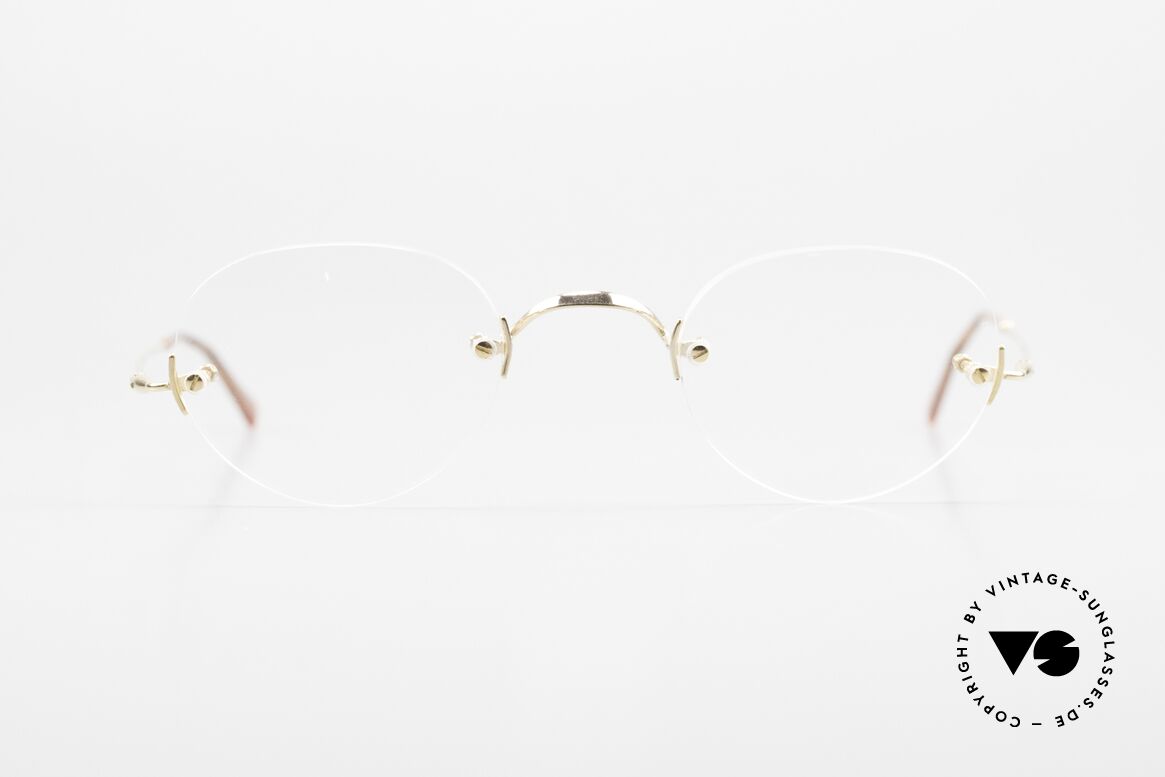 Lunor Classic Panto GP Rimless Eyeglasses Gold, Lunor glasses, rimless, Classic Panto GP: GOLD-plated, Made for Men and Women