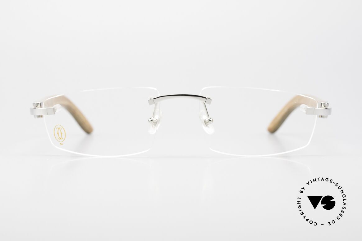 Cartier C-Decor Rimless Africa Bubinga Wood Glasses, rimless CARTIER luxury eyeglasses; Bubinga Wood, Made for Men and Women