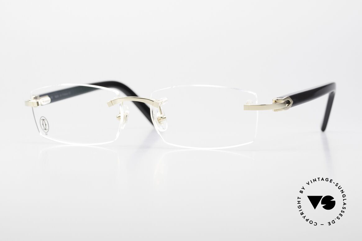 Cartier Canazei Rimless Luxury Frame Square, square vintage eyeglass by Cartier in size 53/16, 135, Made for Men and Women