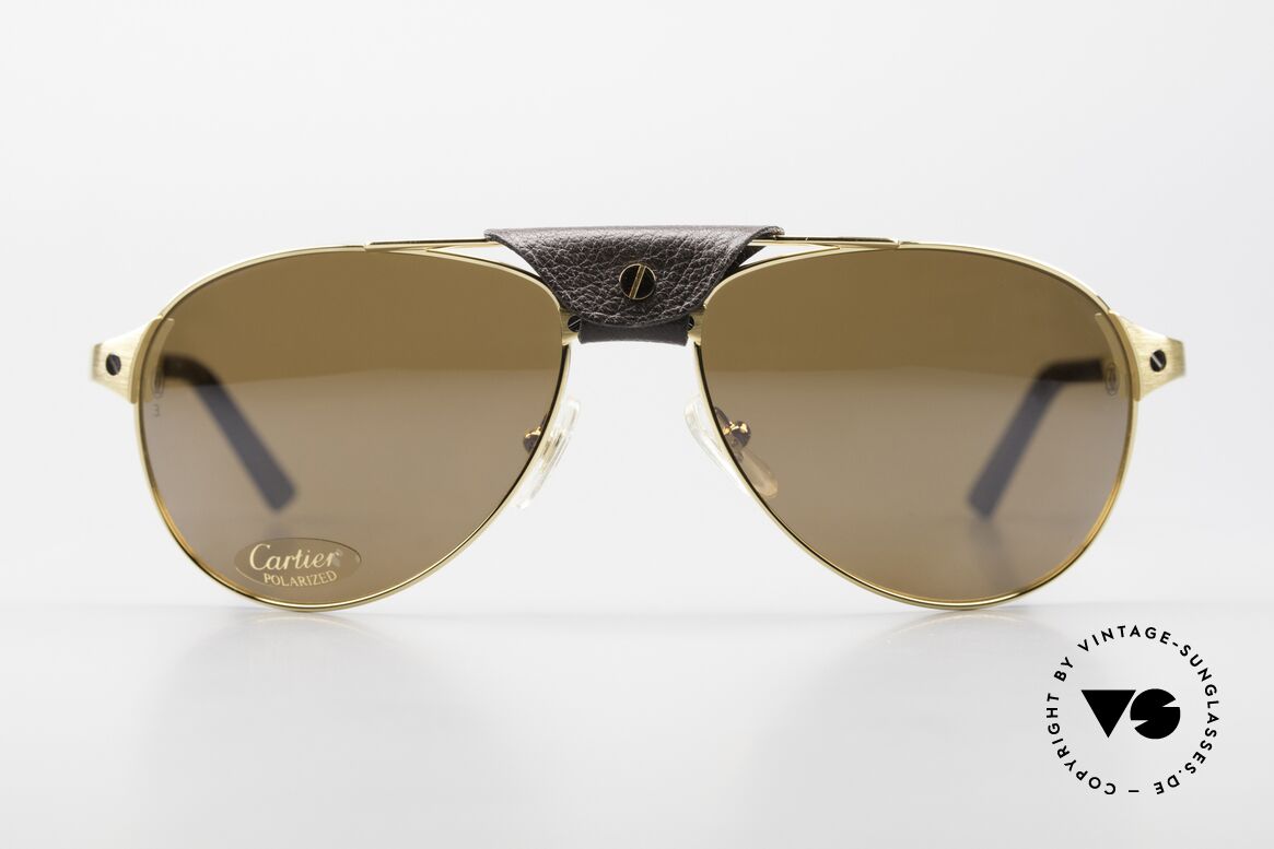 Cartier Santos Dumont Pilot Shades Leather Bridge, named after the aviation pioneer A. Santos Dumont, Made for Men