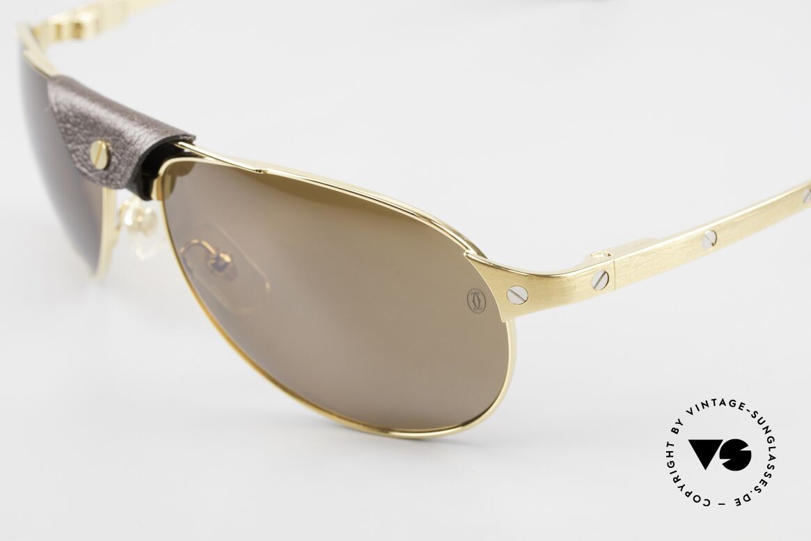 Cartier Santos Dumont Pilot Shades Leather Bridge, with famous leather bridge & flexible spring hinges, Made for Men