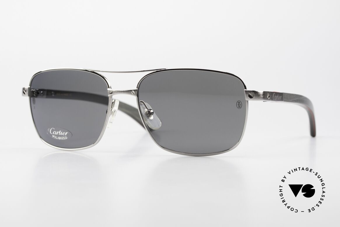Cartier Santos De Cartier Wooden Shades Polarized, precious Santos De Cartier aviator men's sunglasses, Made for Men