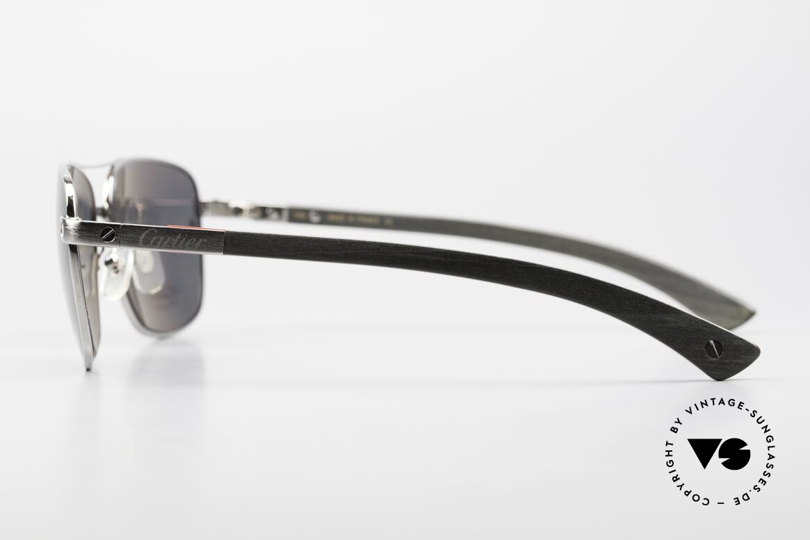 Cartier Santos De Cartier Wooden Shades Polarized, dark-gray POLARIZED sun lenses (100% UV protection), Made for Men