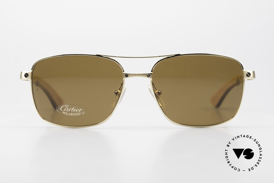 Cartier Santos De Cartier Wood Frame Pilot Polarized, named after the aviation pioneer A. Santos Dumont, Made for Men