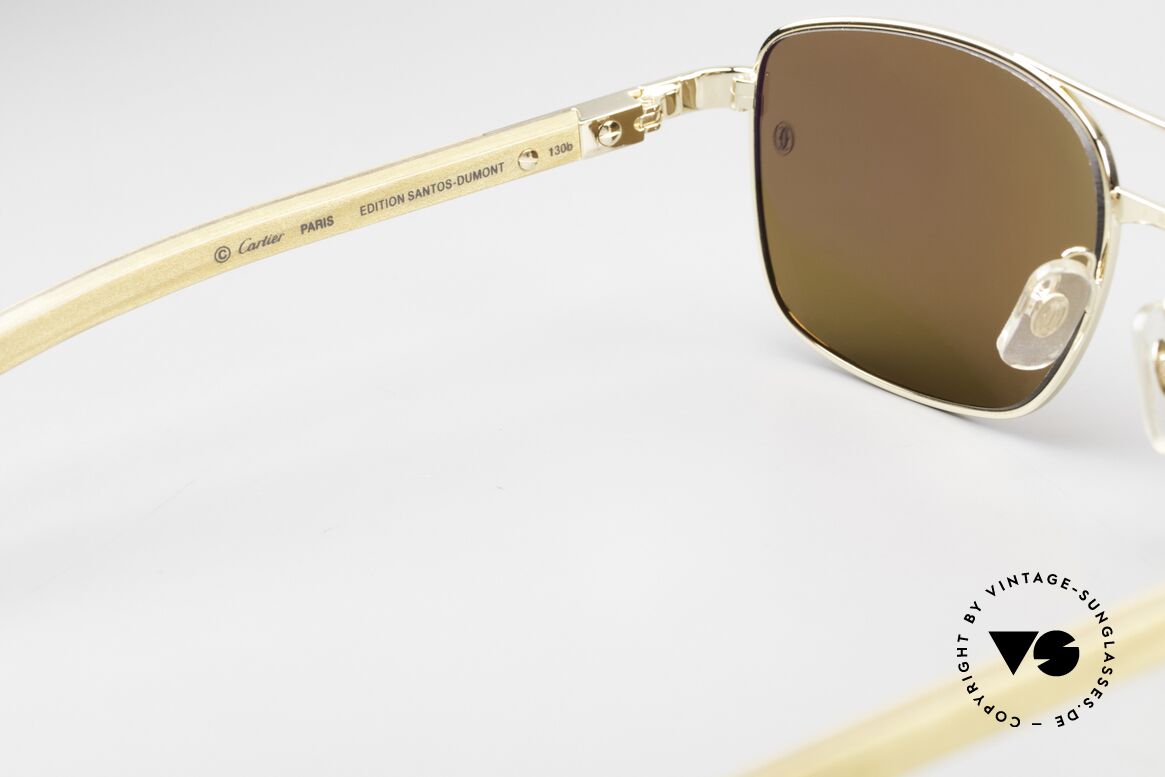 Cartier Santos De Cartier Wood Frame Pilot Polarized, Size: medium, Made for Men