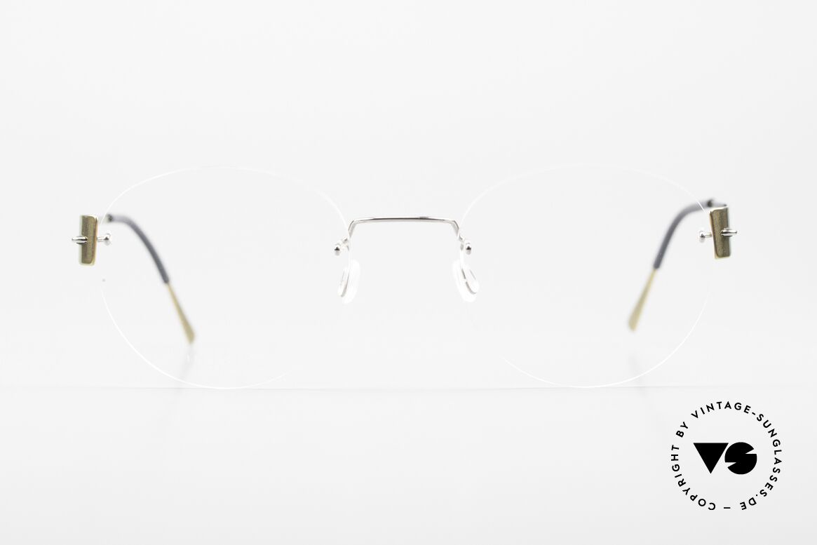 Lindberg 2287 Spirit Titan Rimless Women's Eyeglasses, model 2287, size 49, 2025, color P60 (gold & silver), Made for Women