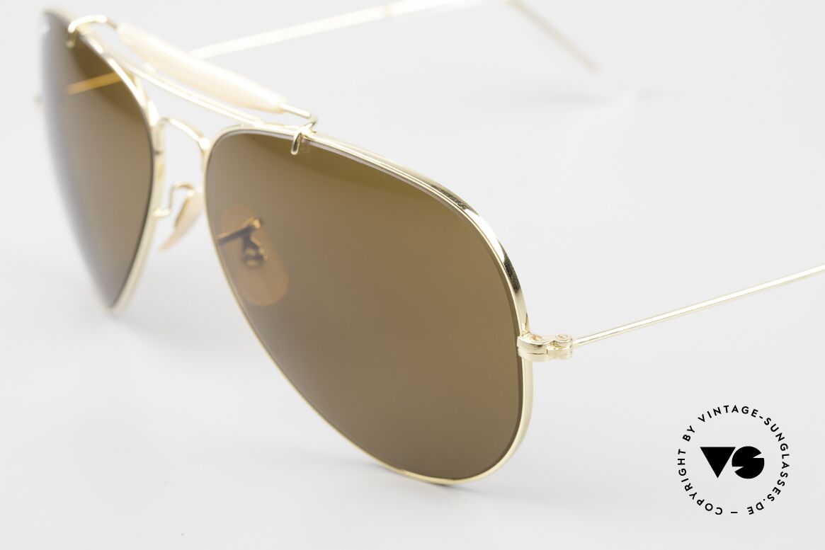 Ray Ban Outdoorsman II B&L USA 80's Aviator B15, gold-plated frame, UNWORN, with a new RB case, Made for Men