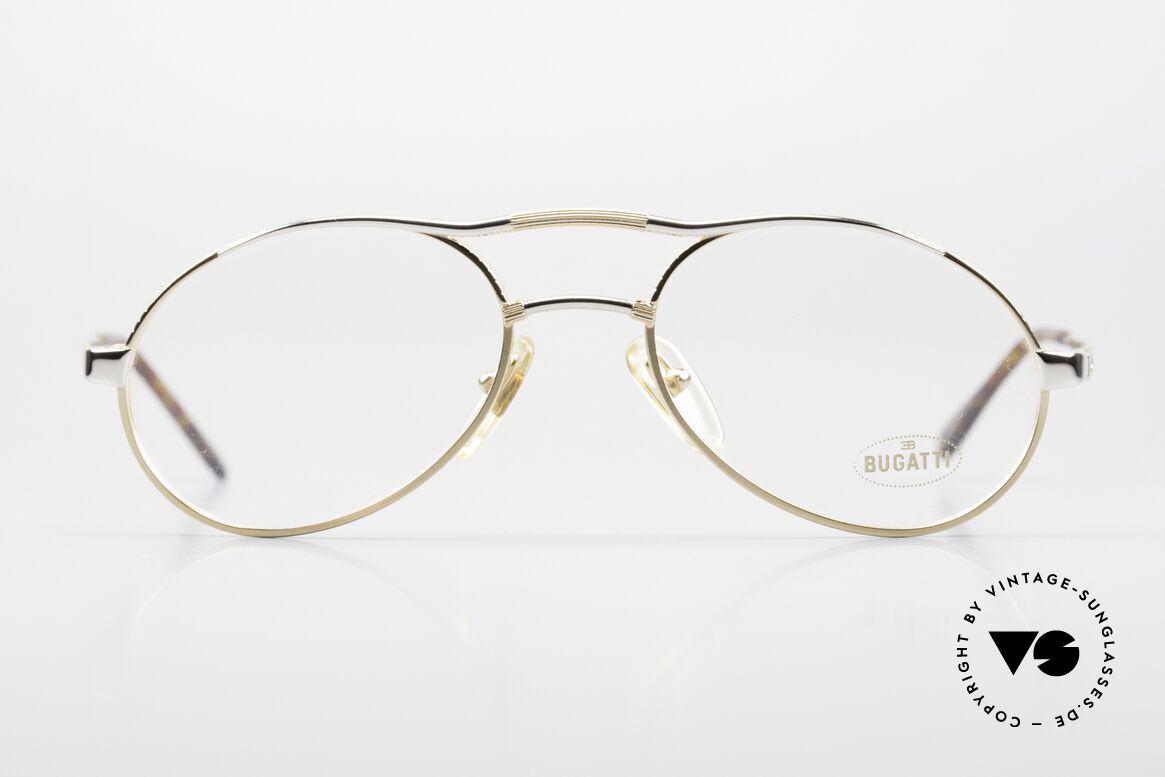 Bugatti 14008 Men's Glasses 80's Bicolor, gold and platinum-plated, in size 53-19, 130, Made for Men