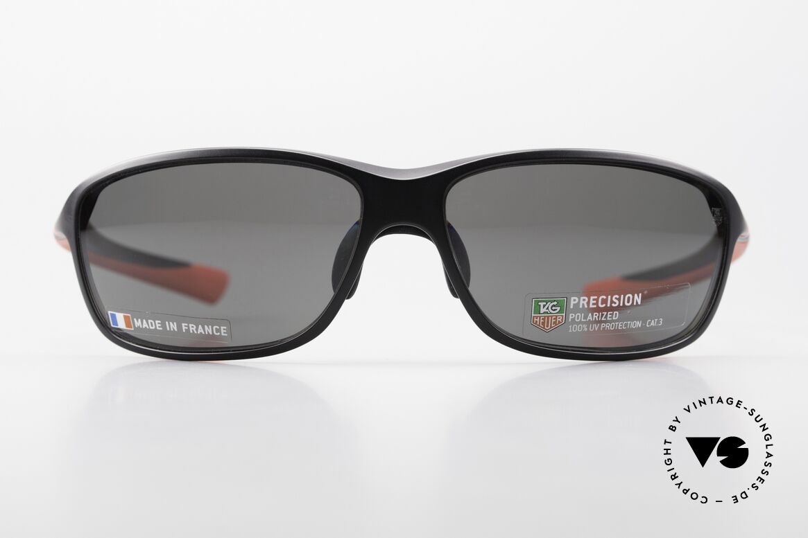 Tag Heuer 6021 Precision Polarized Sports Shades Men, sporty men's shades of the "27 degree temple" series, Made for Men