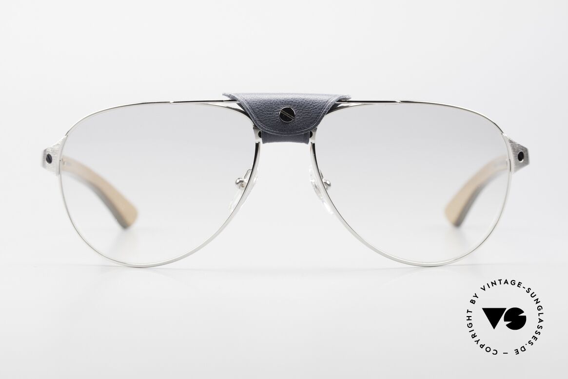 Cartier Santos Dumont Wood Frame & Leather Bridge, named after the aviation pioneer A. Santos Dumont, Made for Men