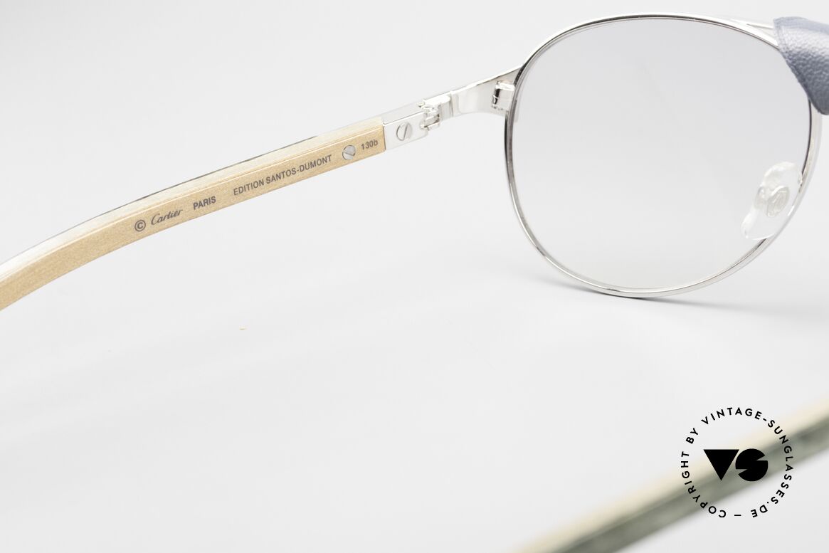 Cartier Santos Dumont Wood Frame & Leather Bridge, Size: large, Made for Men