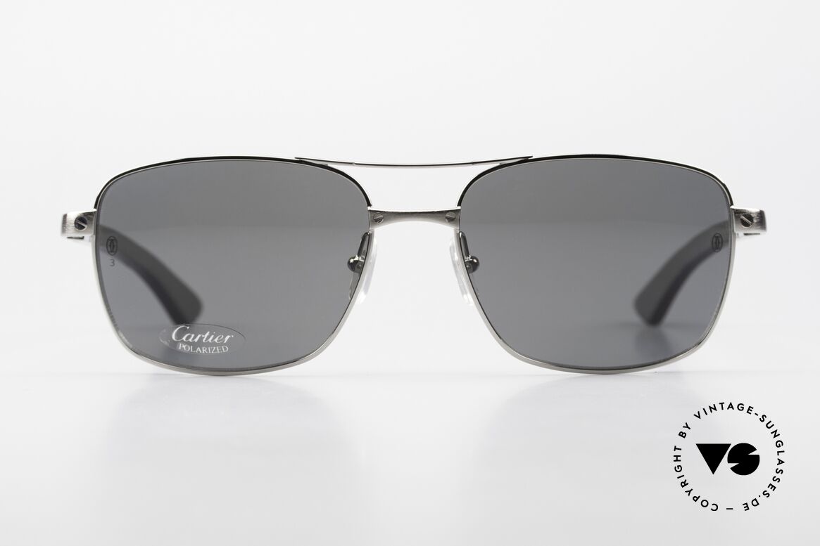 Cartier Santos De Cartier Large Wood Frame Polarized, named after the aviation pioneer A. Santos Dumont, Made for Men