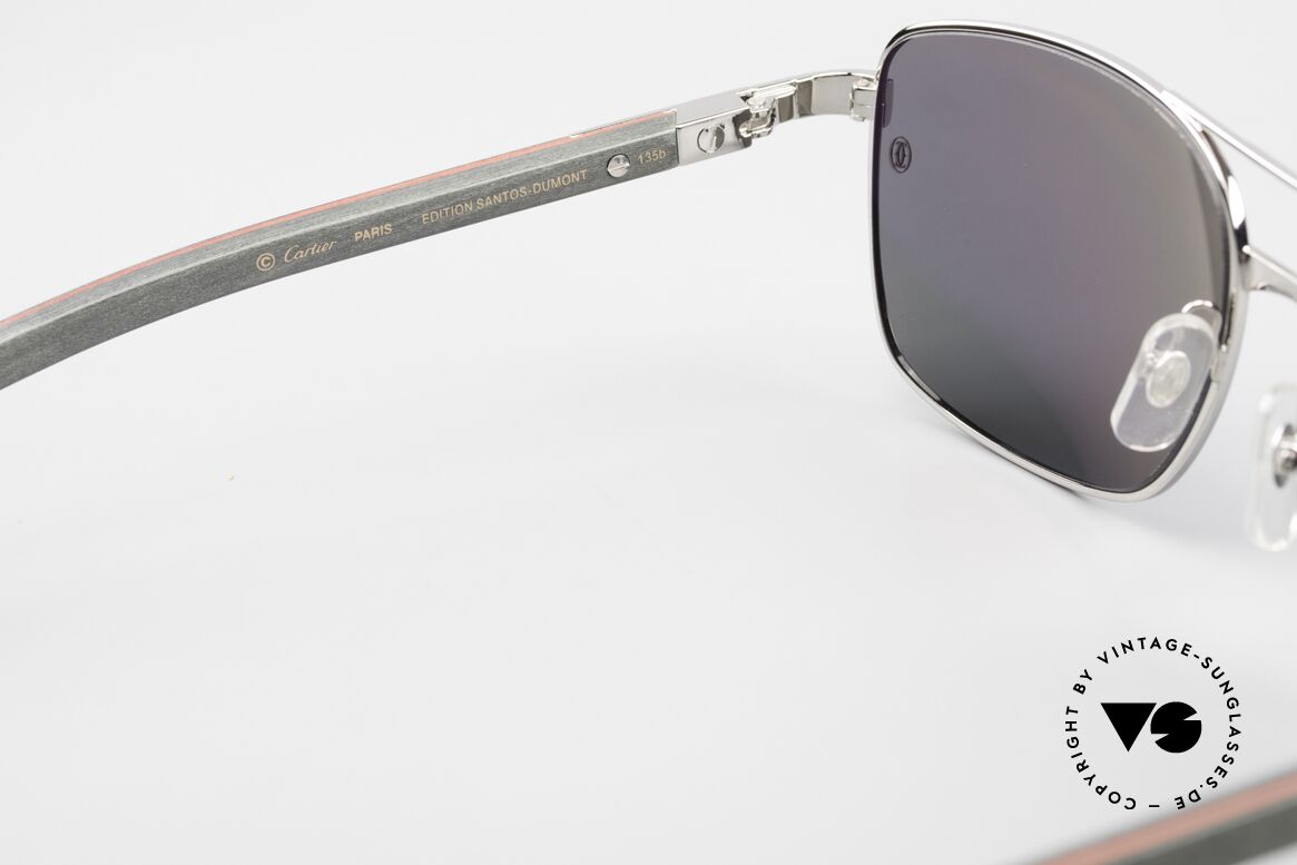Cartier Santos De Cartier Large Wood Frame Polarized, Size: large, Made for Men