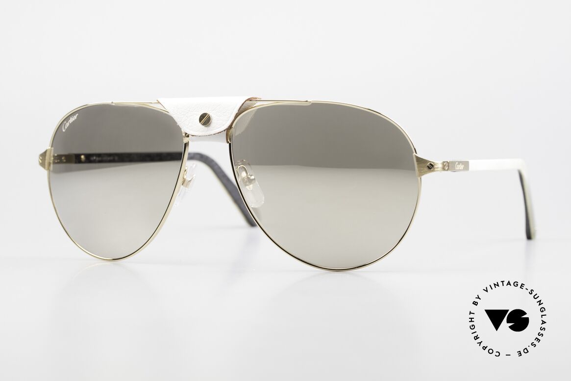 Cartier Limited CT0096S Buffalo Horn Gold Mirrored, Aviator sunglasses by Cartier; LIMITED Edition, Made for Men