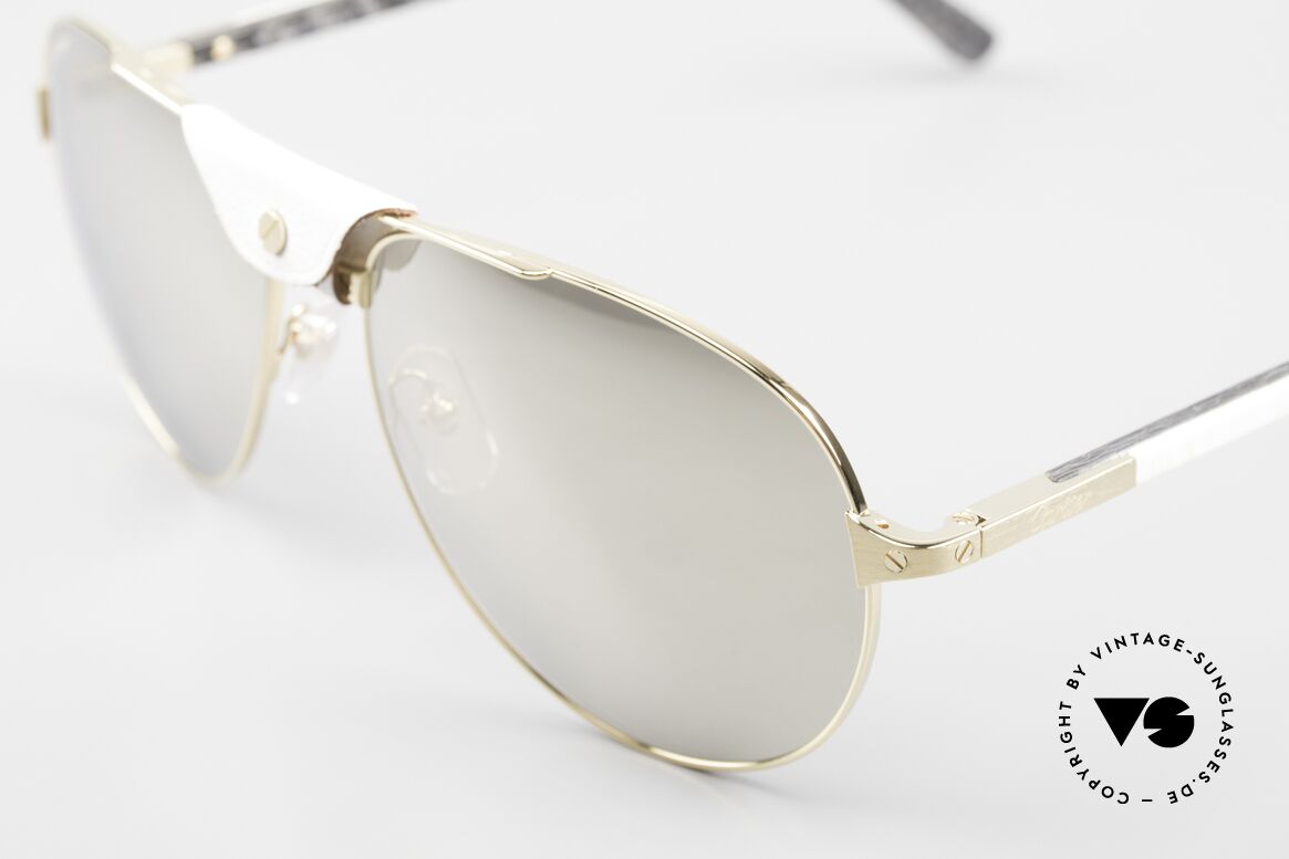 Cartier Limited CT0096S Buffalo Horn Gold Mirrored, composite temples outside with buffalo horn; 61/16, Made for Men
