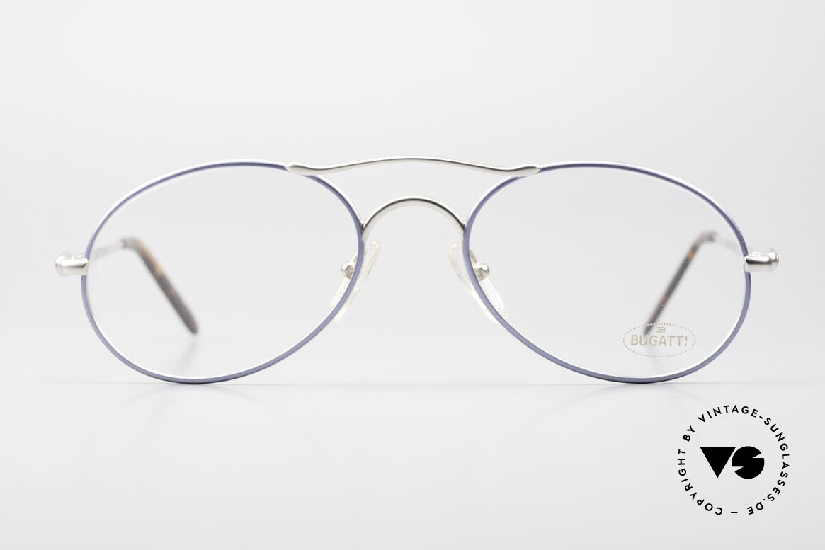 Bugatti 23488 Light Blue Metallic Silver, great frame finish with light blue metallic / silver, Made for Men