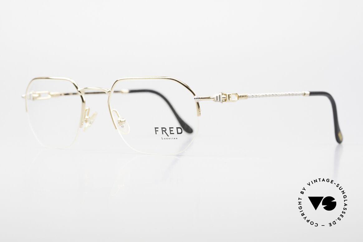 Fred Shetland Semi Rimless Luxury Frame, model named after the Shetland Islands (Scotland), Made for Men
