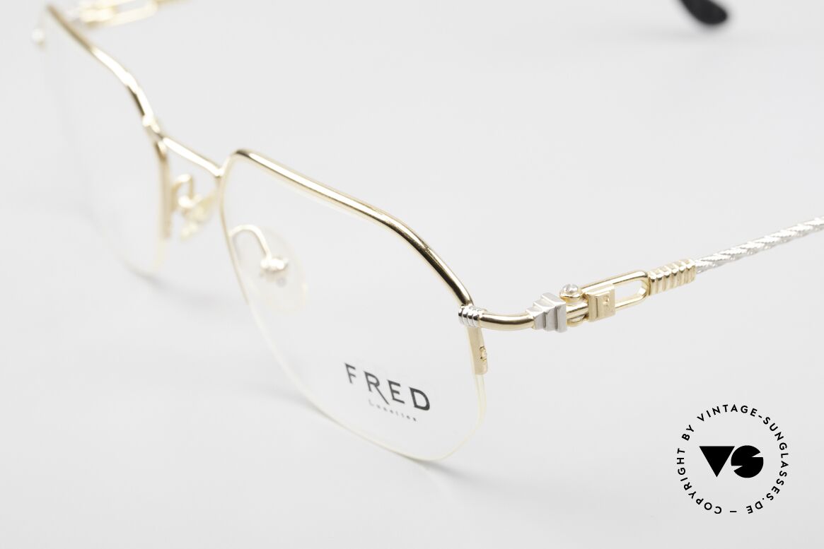 Fred Shetland Semi Rimless Luxury Frame, temples are twisted like a hawser; sailor's Must Have, Made for Men
