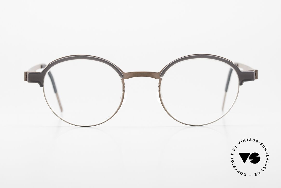 Lindberg 9840 Strip Titanium Panto Designer Glasses Men, model 9840, in size 48-22, 135mm temples, color U12, Made for Men