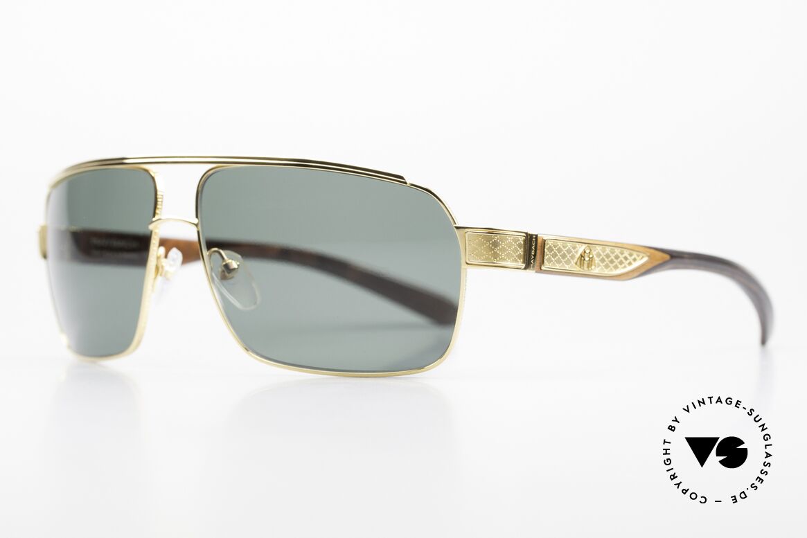 Maybach The Admiral I 24kt Yellow Gold Wood Frame, with wooden temples (walnut) & flexible hinges, Made for Men