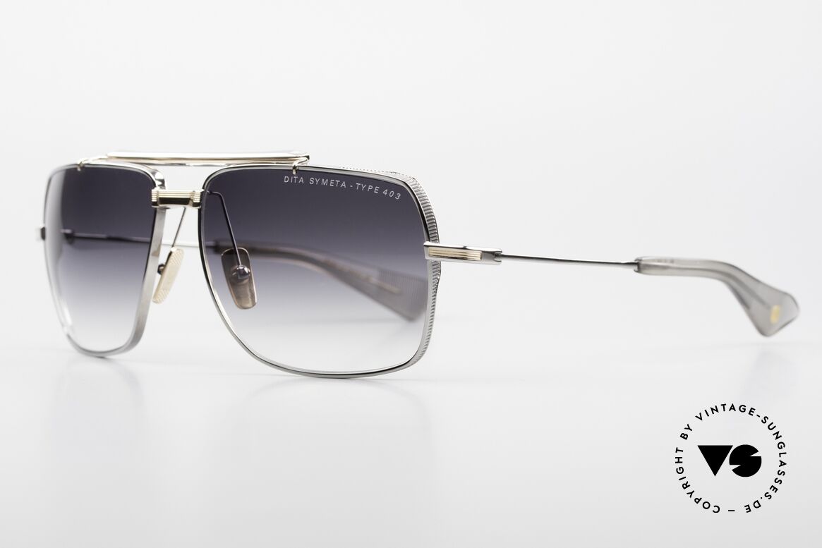 DITA Symeta Type 403 Flight Series Frame Palladium, aviator glasses modified in "wrap around" design, Made for Men