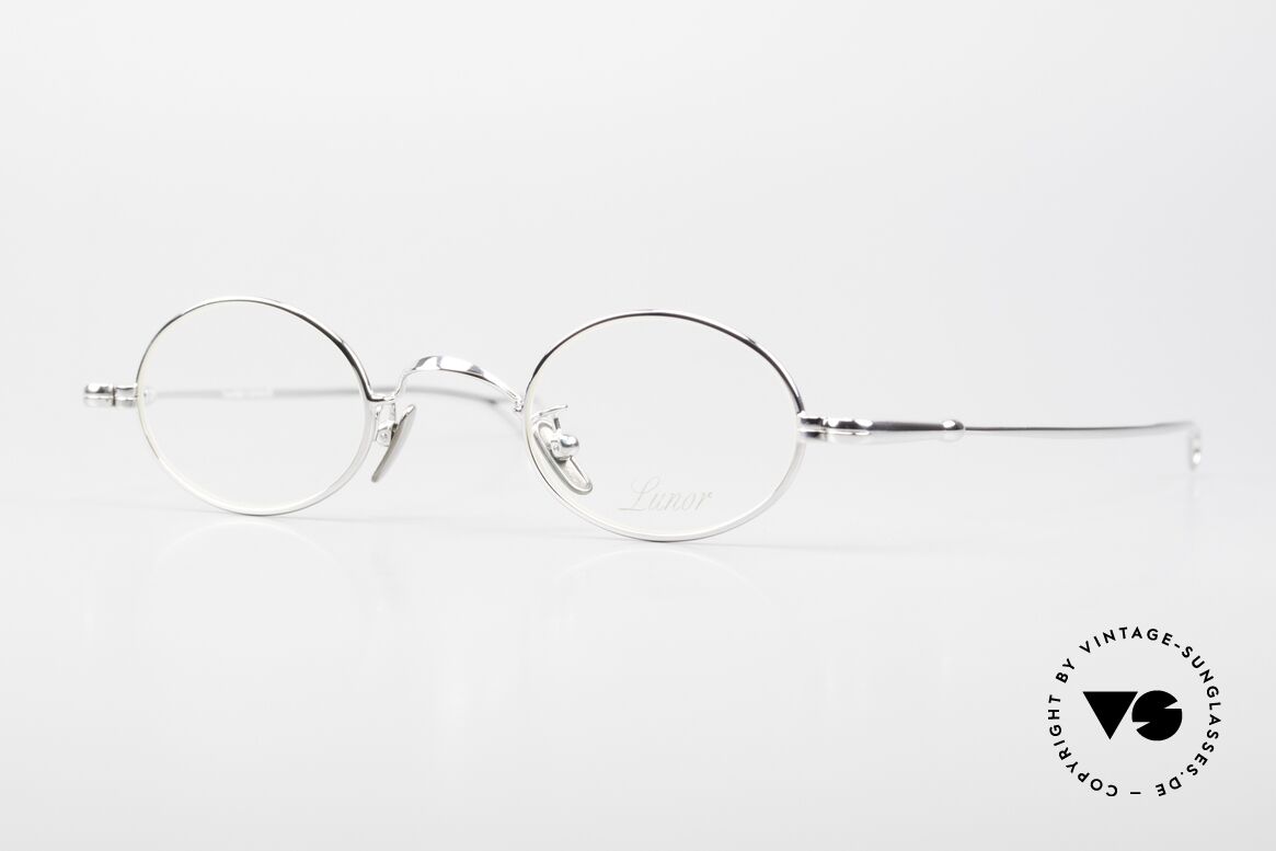 Lunor V 101 Small Oval Frame Platinum, LUNOR eyeglasses model V 101, in size 40/23, 140, PP, Made for Men and Women