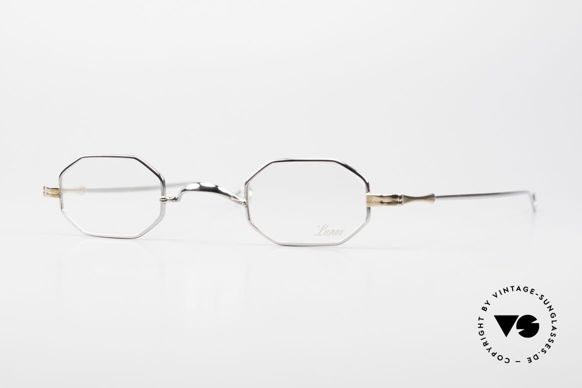 Lunor II 01 Octagonal Limited Bicolor, small, octagonal vintage glasses of the Lunor II Series, Made for Men and Women