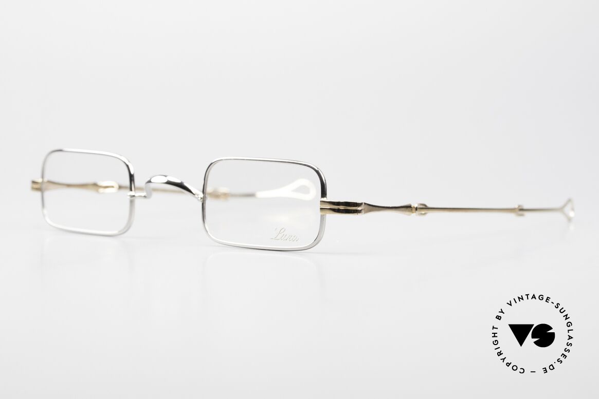 Lunor I 13 Telescopic Square Eyeglasses Bicolor, platinum-plated front & rosé-gold telescopic arms, Made for Men and Women