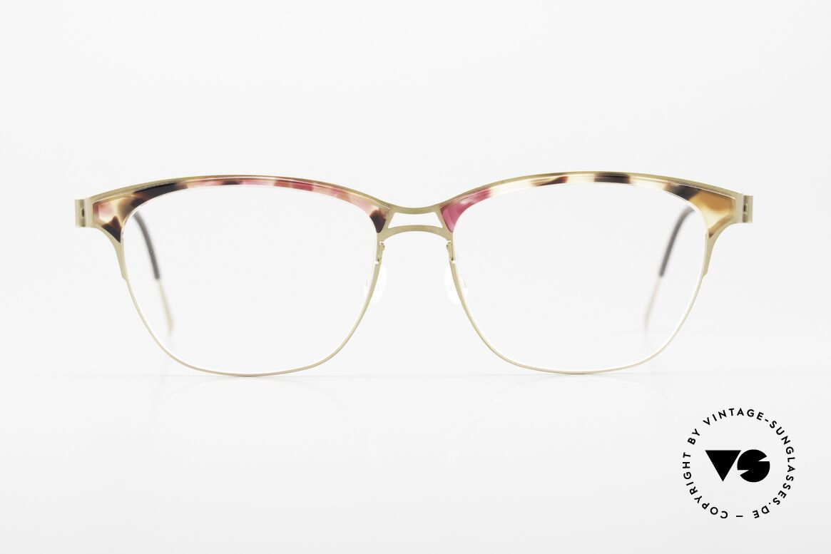 Lindberg 9847 Strip Titanium Women's Glasses Combi Frame, titan frame with acetate upper rim = "combination", Made for Women