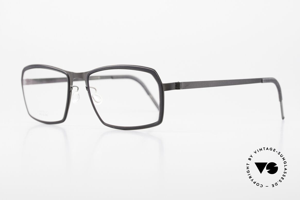 Lindberg 9715 Strip Titanium Men's Eyeglasses Wide Frame, wide, masculine frame design with black inner-rims, Made for Men