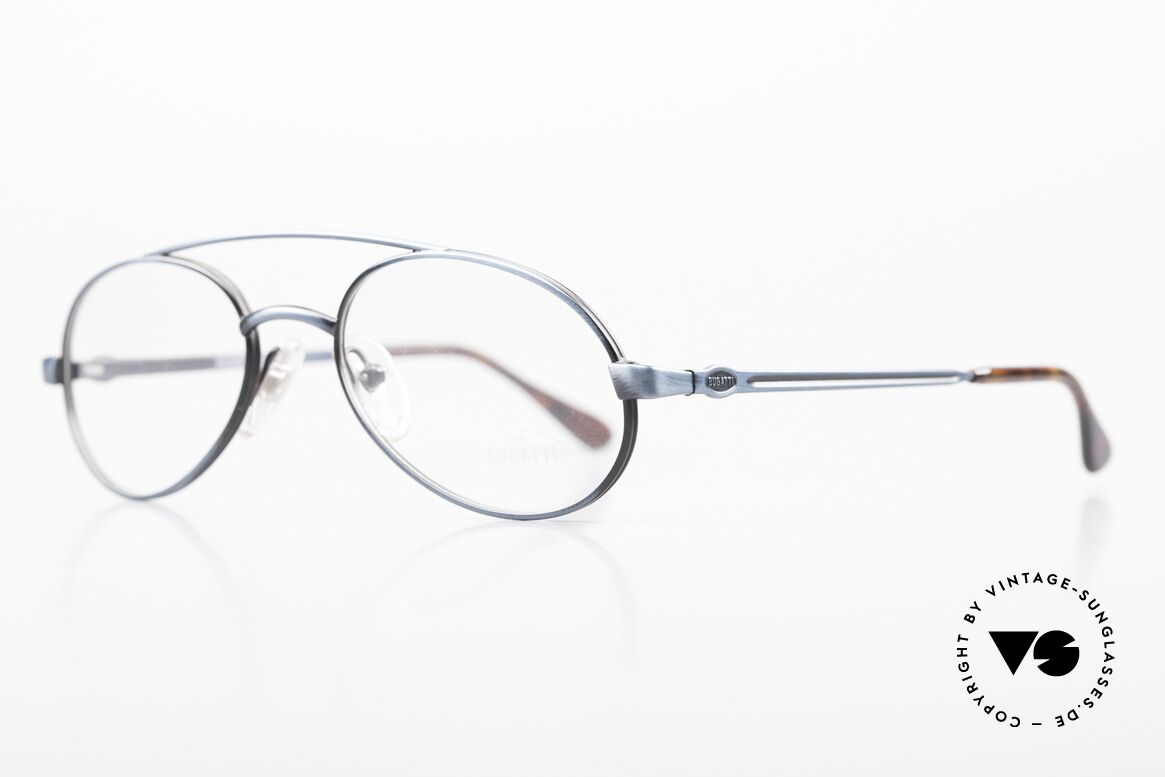 Bugatti 08128 Men's Frame Blue Metallic, very noble frame finish in "blue-black metallic", Made for Men
