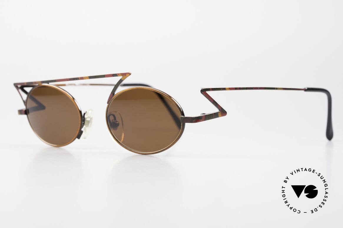 Casanova LC30 Zig Zag Sunglasses 1990's, model is often called zig-zag glasses / flash shades, Made for Men and Women