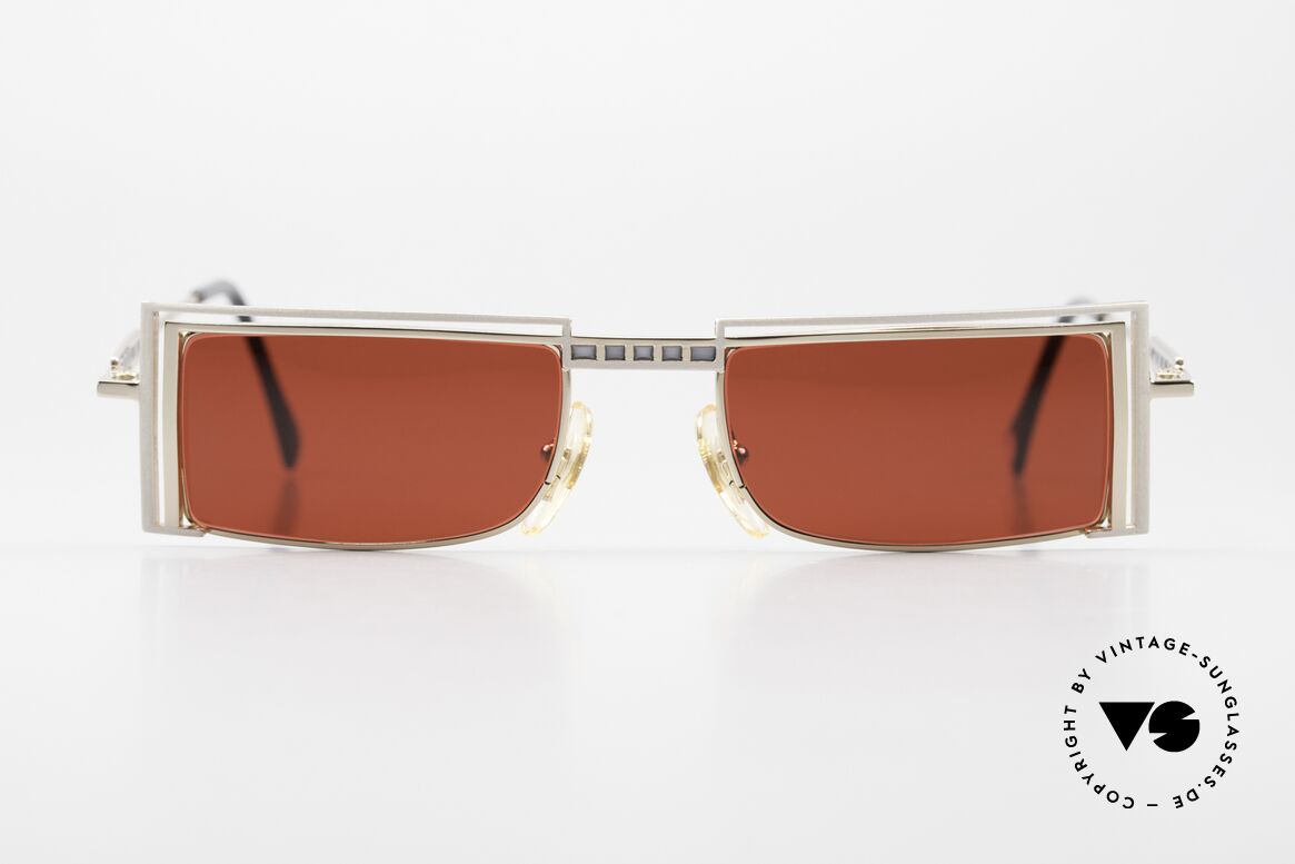 Casanova LC5 Gaudy 3D Red Lenses Square, interesting 1980'/90's vintage sunglasses from Italy, Made for Men and Women