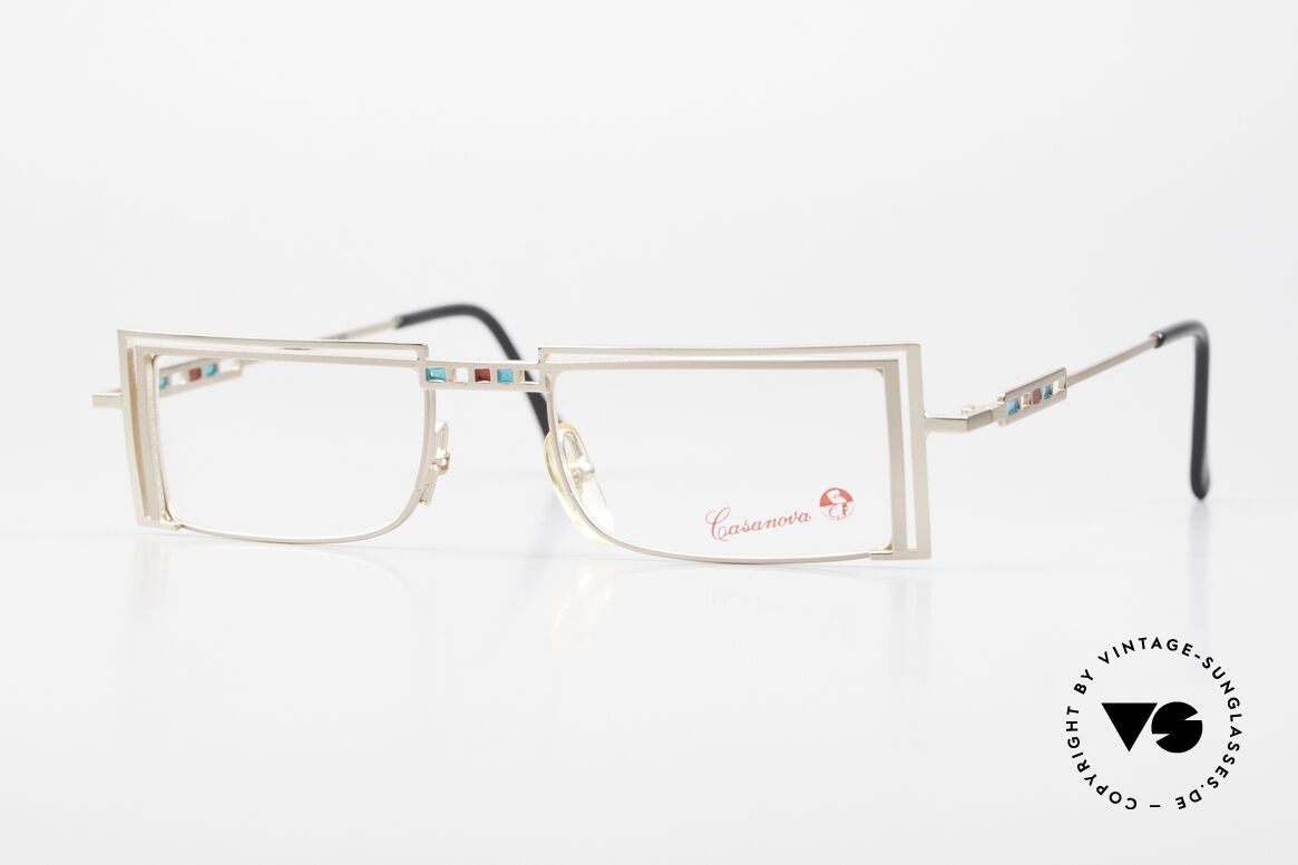 Casanova LC5 Square Specs Belle Epoque, rare Casanova frame, mod. LC-5, size 46/20, col. 03, Made for Men and Women