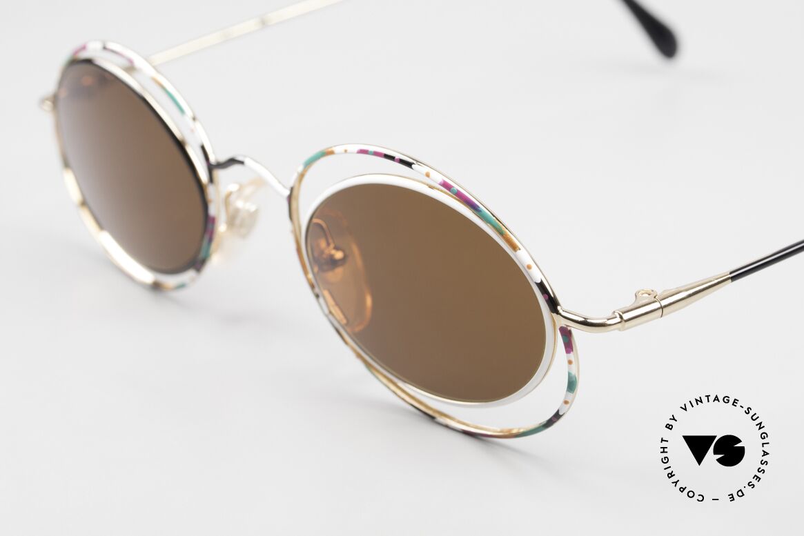 Casanova LC16 Crazy Sunglasses Multicolor, precious gold-plated frame with multicolored pattern, Made for Women