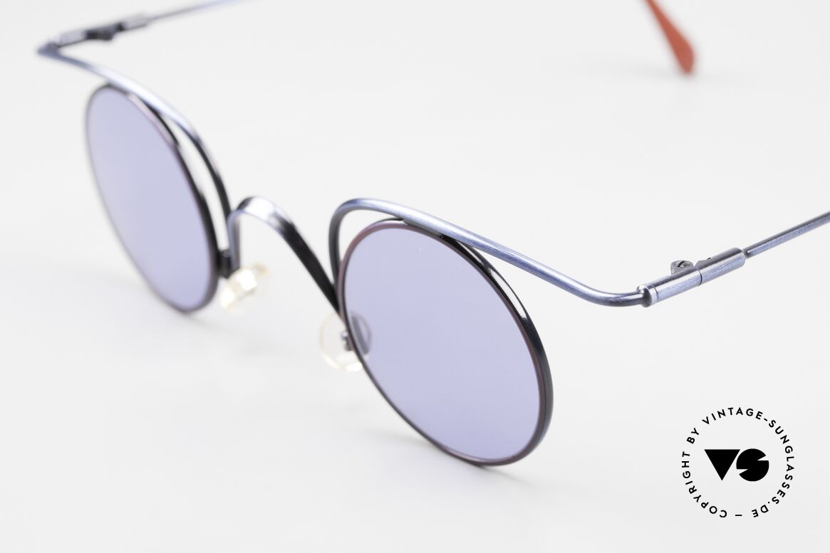 Casanova LC32 Round Shades Art Nouveau, grandiose frame in antique blue and burgundy metallic, Made for Men and Women