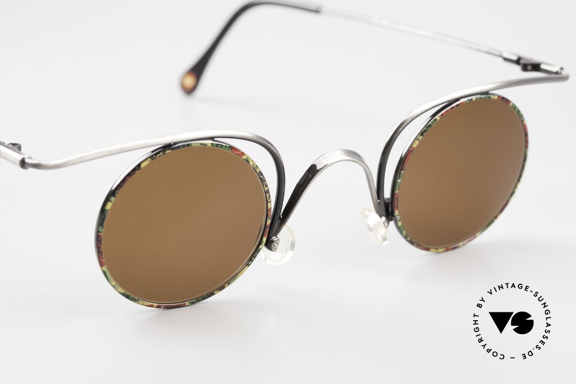 Casanova LC32 Crazy Round Shades 80s 90s, unworn with brown sun lenses for 100% UV protection, Made for Men and Women