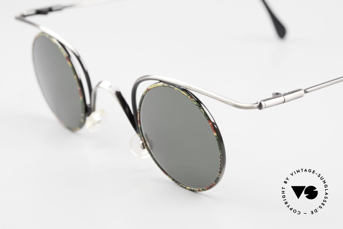 Casanova LC32 Crazy Round Shades Unisex, interesting frame in antique silver & colorful pattern, Made for Men and Women