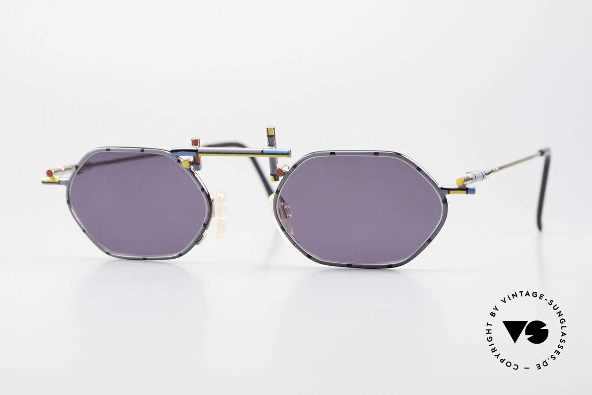 Casanova RVC5 Frame Like The Red-Blue Chair, Casanova sunglasses, mod. RVC5, size 48/20, col. 01, Made for Men and Women