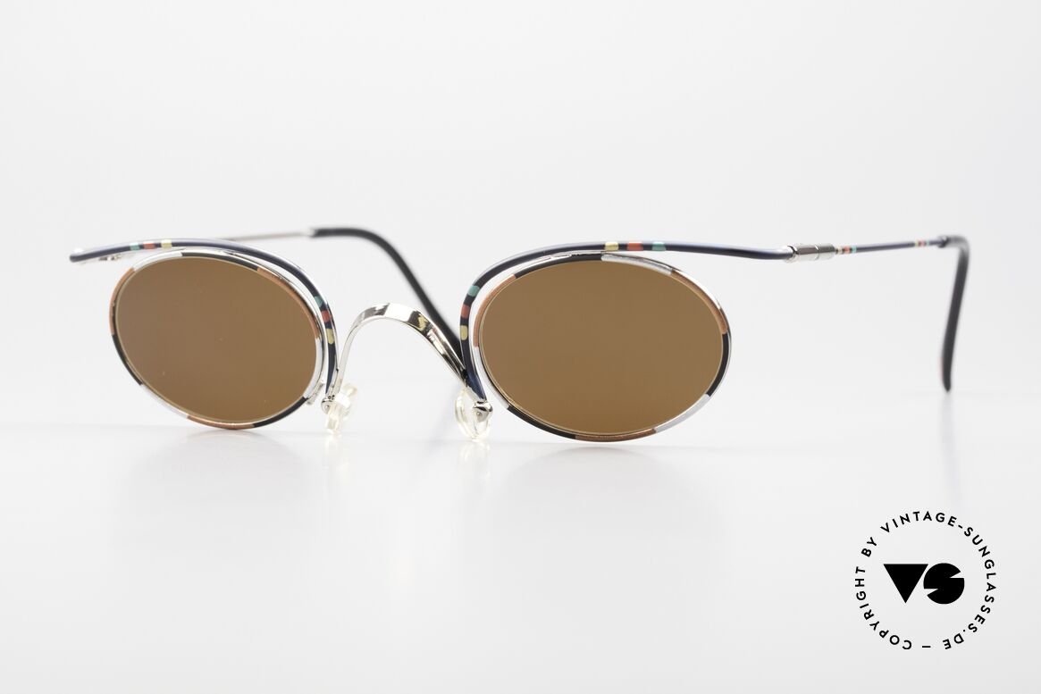 Casanova LC31 Crazy Oval 90's Sunglasses, oval CASANOVA LC-31 sunglasses, size 42/30, col. 02, Made for Men and Women