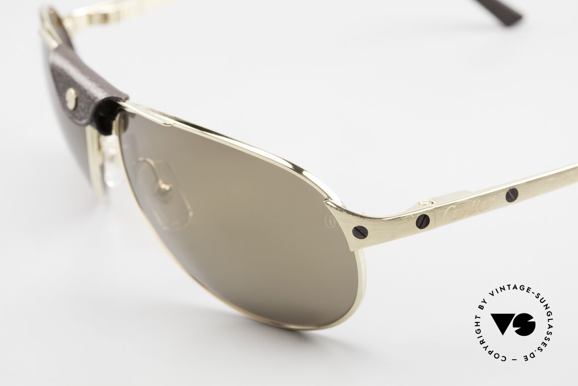 Cartier Santos Dumont Golden Eye Limited Edition, sun lenses with yellow gold mirror effect; 100% UV, Made for Men