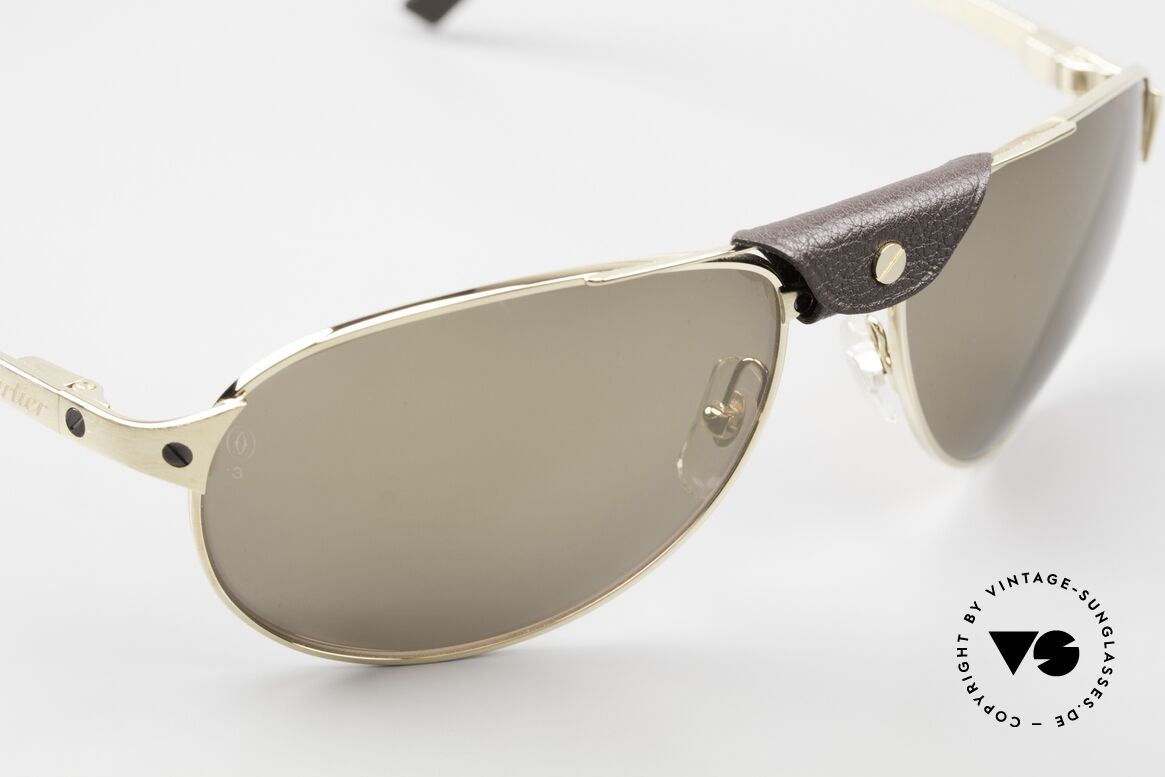 Cartier Santos Dumont Golden Eye Limited Edition, with brown buffalo leather bridge decor; AAA2359, Made for Men