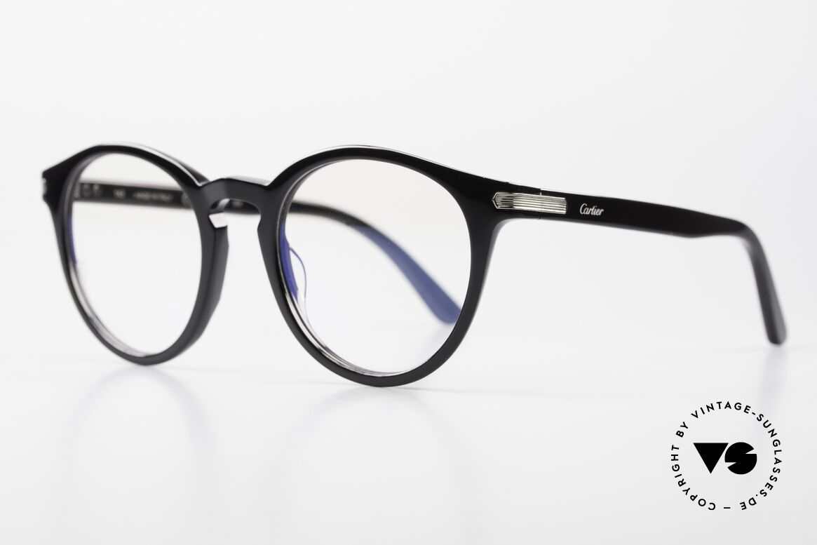 Cartier Panto C Men's Frame & Ladies Glasses, CT0018O, size 49/21, col. 004 black / ruthenium, Made for Men and Women