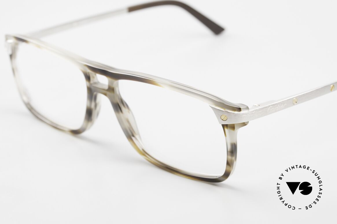 Cartier Eye Classics Men's Eyeglasses Platinum, Mod. EYE00081, in size 57/16, platinum-brushed, Made for Men