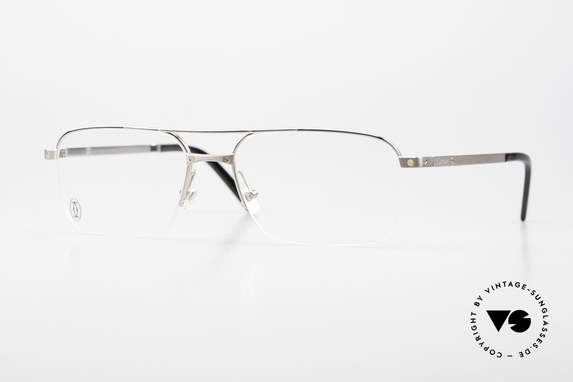 Cartier Semi T-Eye Titanium Frame Semi Rimless, Cartier men's eyeglasses; Semi T-Eye Collection, Made for Men